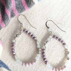 Crystal and Sterling Silver Hoop Earrings